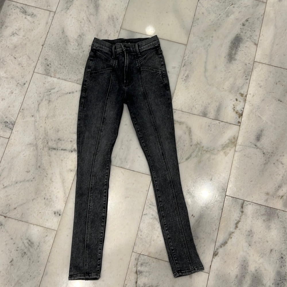 Mother Denim Seamed Swooner Skimp Jeans, Train Stops Size 25